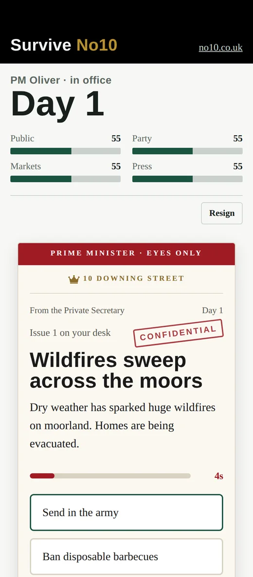 Survive No10 in Pressure mode, with 4 seconds left to decide on wildfires sweeping across the moors